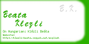 beata klezli business card